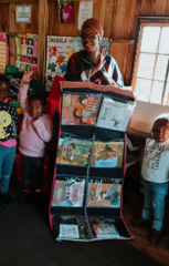 The practitioner with the hanging library for her Centre