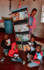 The practitioner with the hanging library for her Centre