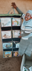 The practitioner with the hanging library for her Centre
