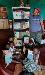 The practitioner with the hanging library for her Centre
