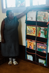 The practitioner with the hanging library for her Centre