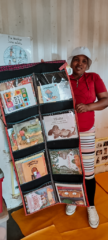 The practitioner with the hanging library for her Centre