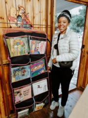 The practitioner with the hanging library for her Centre