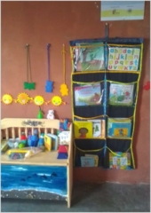 An example of how the hanging libraries are being displayed at a Centre affiliated to Lulamaphiko